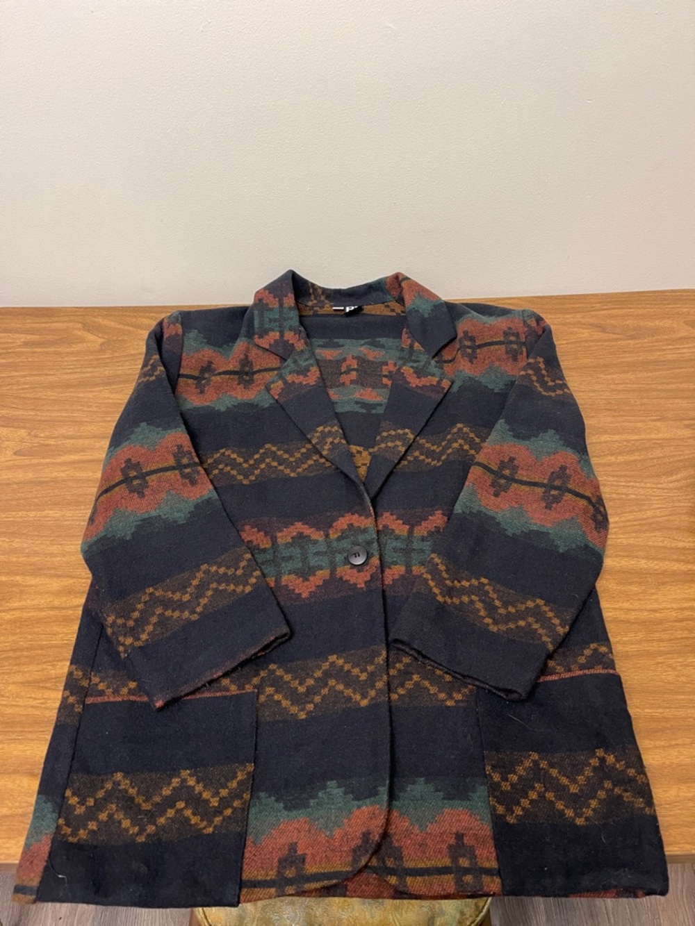 Vintage BE Basic Editions Aztec Southwest Wool Blend Jacket Blazer